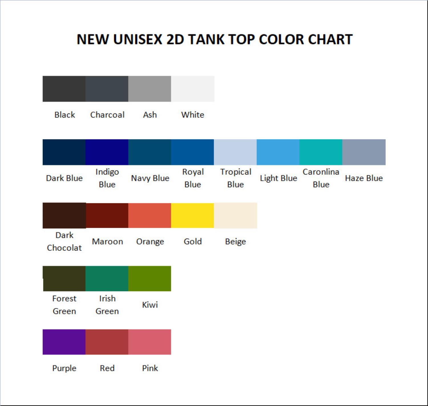 tank top color chart - Chainsaw Man UK Store