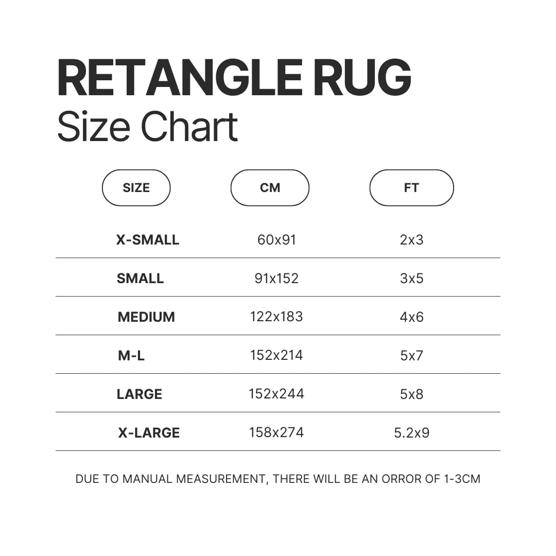 Retangle Rug Size Chart - Chainsaw Man UK Store