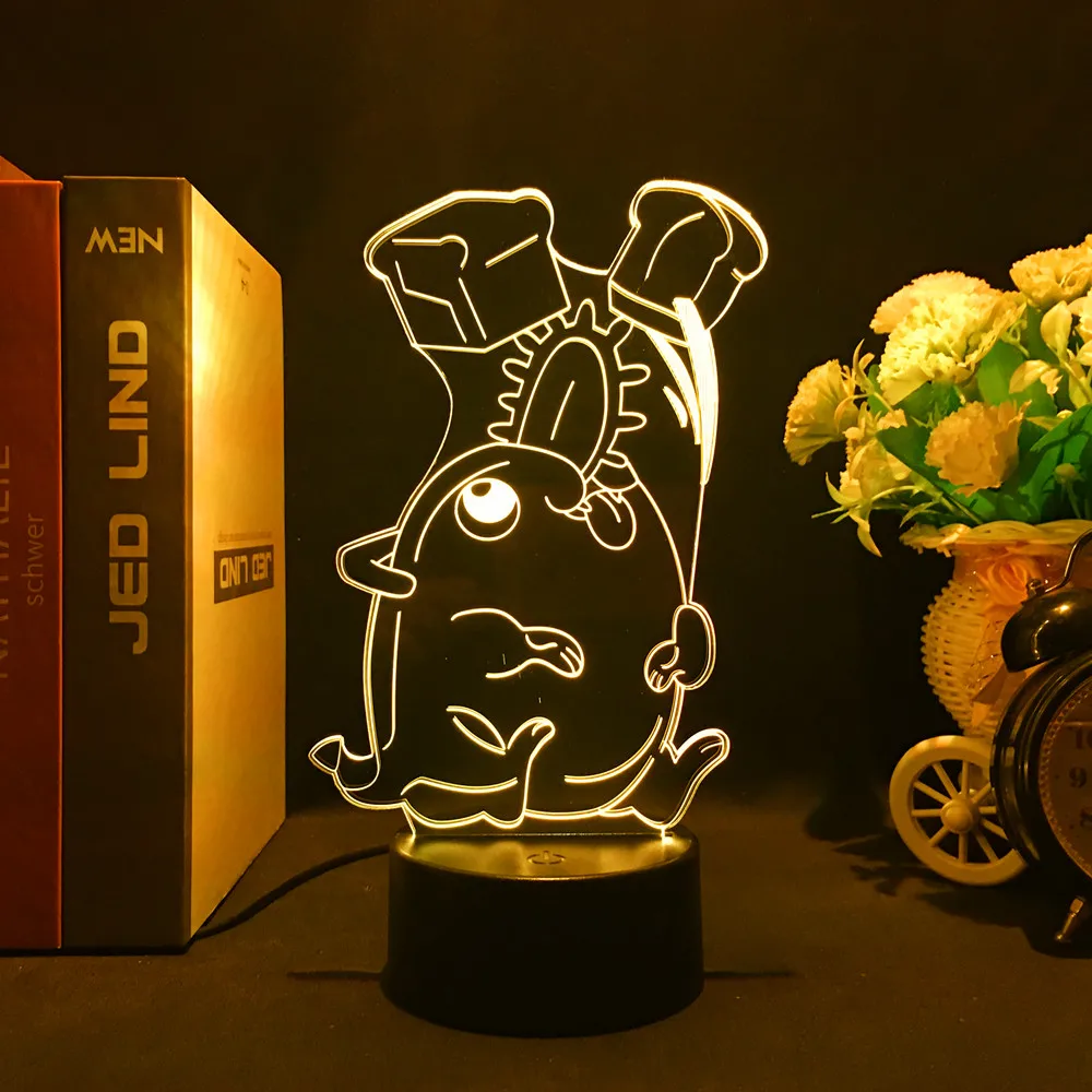 3d Led Lamp Anime Chainsaw Man for Bedroom Decoration Nightlight Kids Birthday Gift Manga Chainsaw Man 5 - Chainsaw Man UK Store