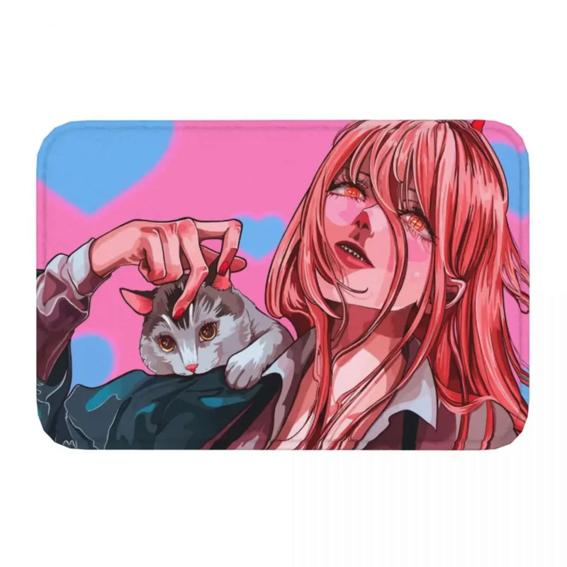 Chainsaw Man Bedroom Mat Power Doormat Flannel Carpet Outdoor Rug Home Decoration 1 - Chainsaw Man UK Store