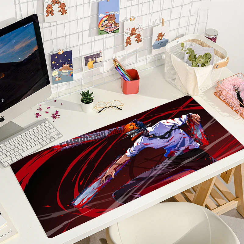 Chainsaw Man Mouse Pad Anime Art Game Mousepad Gamer Rubber Computer Accessories Large Gaming Mouse Mat 8 - Chainsaw Man UK Store