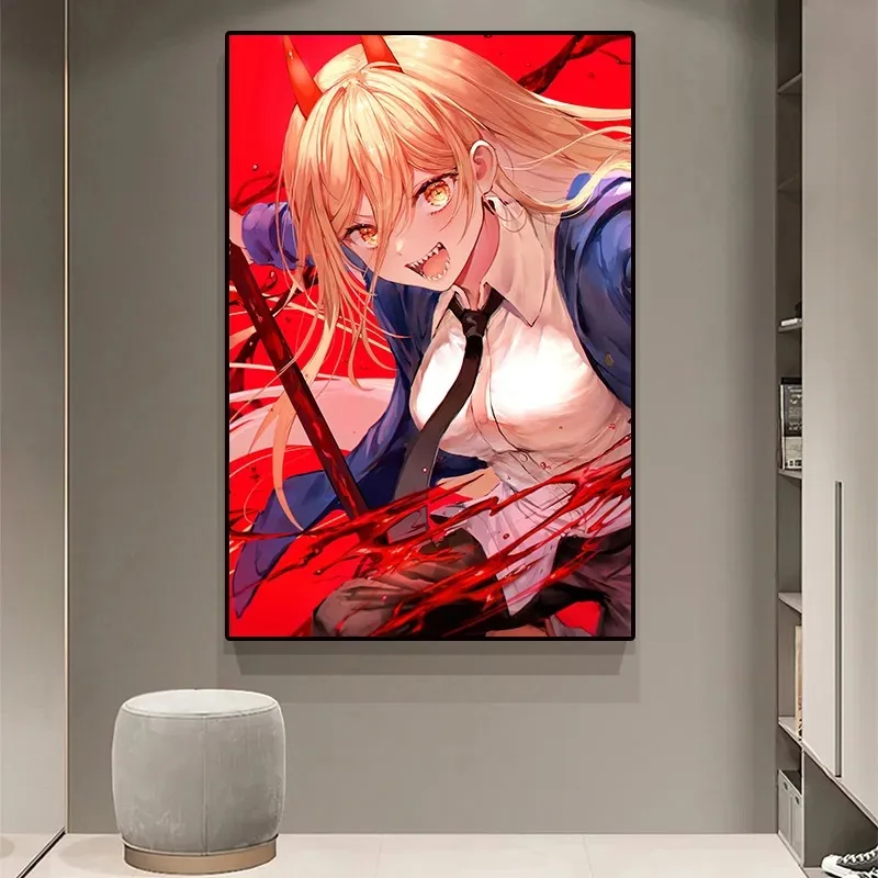 Japan Action Anime Cartoon Chainsaw Man Picture for Kids Room Living Wall Art Decor Home Decoration 11 - Chainsaw Man UK Store