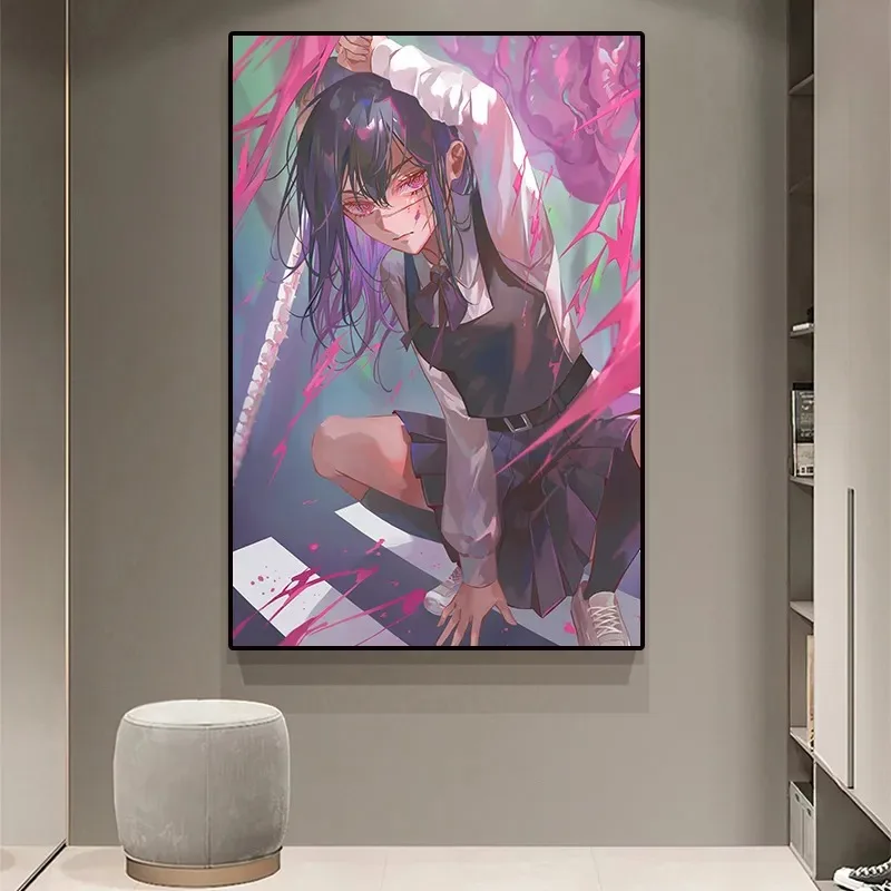 Japan Action Anime Cartoon Chainsaw Man Picture for Kids Room Living Wall Art Decor Home Decoration 12 - Chainsaw Man UK Store