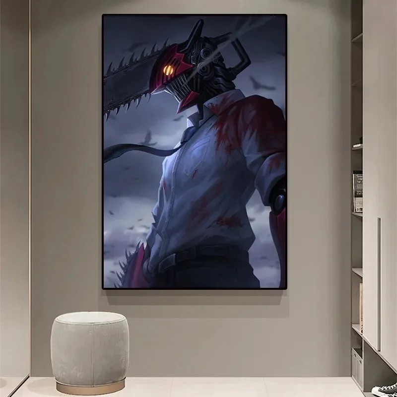 Japan Action Anime Cartoon Chainsaw Man Picture for Kids Room Living Wall Art Decor Home Decoration 9 - Chainsaw Man UK Store